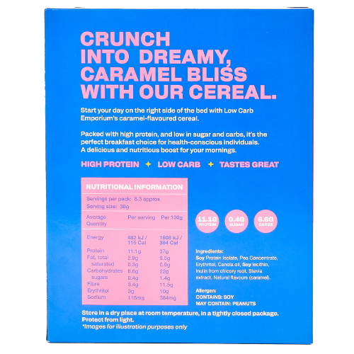 Bulk Pack Low Carb Emporium Low Carb Protein Cereal - Caramel Flavour - 250g x 4