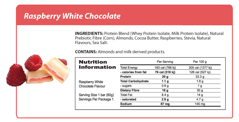 Bulk Smart Diet Solutions Protein Bar - Raspberry and White Chocolate 60g x 12