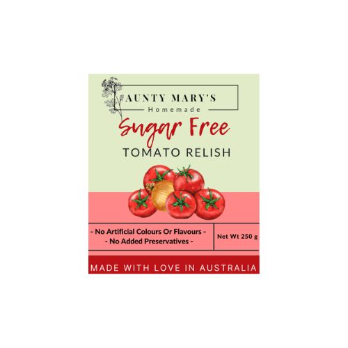 Aunt Marys Sugar Free Homemade Tomato Relish - 250g