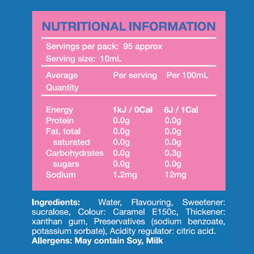 Low Carb Emporium Zero Sugar Syrup (multi flavour pack) - 4 x 950mL