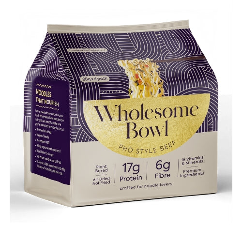 Wholesome Bowl Instant Noodles Pho Style Beef Bowl 90gx 4 pack