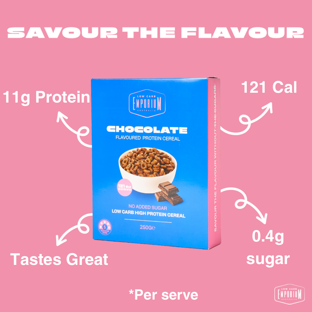 Bulk Pack Low Carb Emporium Low Carb Protein Cereal - Chocolate Flavour - 250g x 4