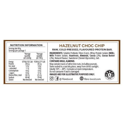 FIBRE BOOST Cold Pressed Protein Bar - Choc Hazelnut 60g