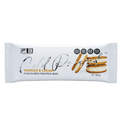 FIBRE BOOST Cold Pressed Protein Bar - Cookies & Cream - 60g