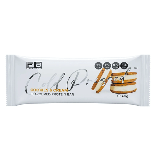 FIBRE BOOST Cold Pressed Protein Bar - Cookies & Cream - 60g