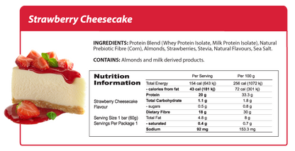 Bulk Smart Diet Solutions Protein Bar - Strawberry Cheesecake 60g x 12