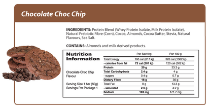 Bulk Smart Diet Solutions Protein Bar - Chocolate Choc Chip 60g x 12