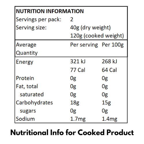 Hethstia Dried Konjac Spaghetti - Oat Flavour 80g