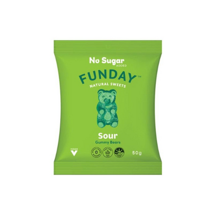 BULK Funday Sour Vegan Gummy Bears - 50g x 12