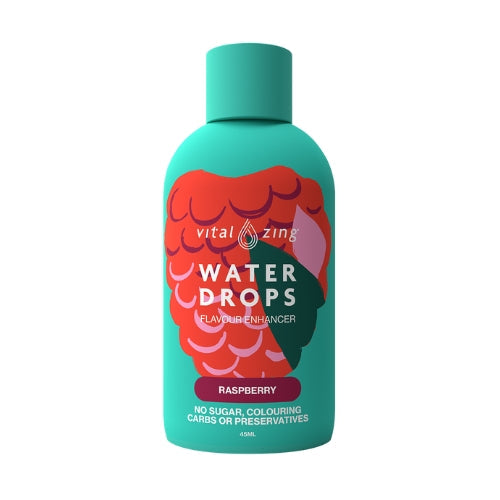 VITAL ZING Raspberry Water Drops - 90 serves (NEW LOOK PACK - SAME GREAT TASTE)