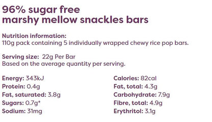 Noshu Snackles Masrshy Mellow Snackles Bars (5 pack) - 110g