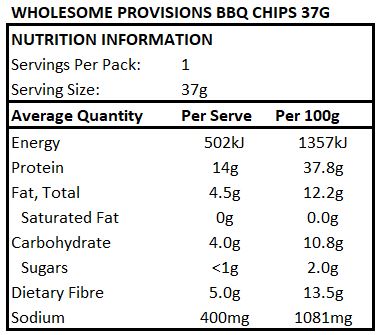 Wholesome Provisions Low Carb Chips - BBQ - 37g