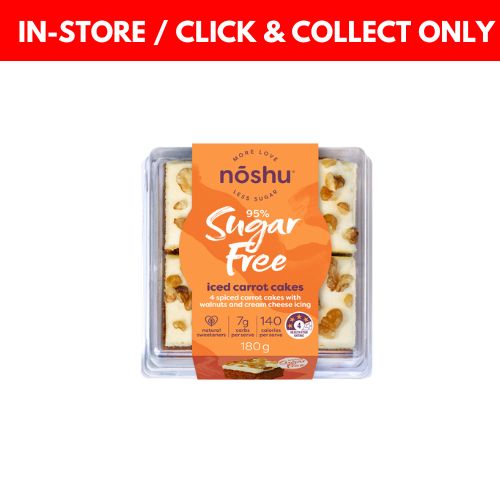 Noshu 95% Sugar Free Iced Carrot Cakes - 180g
