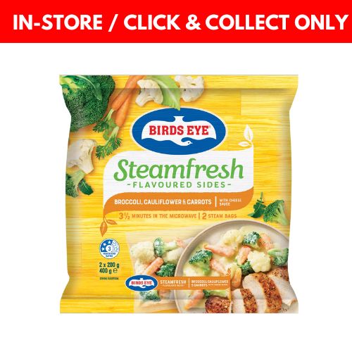 Birds Eye Steamfresh Broccoli, Cauliflower & Carrots with Cheese Sauce - 2 x 200g (400g)