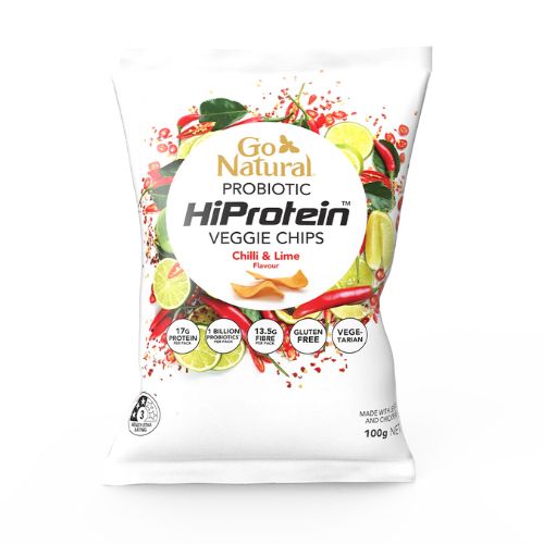 Go Natural HiProtein Veggie Chips - Chilli & Lime flavour - 100g