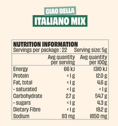 MINGLE Natural Seasoning Blend Ciao Bella Italian Mix - 50g