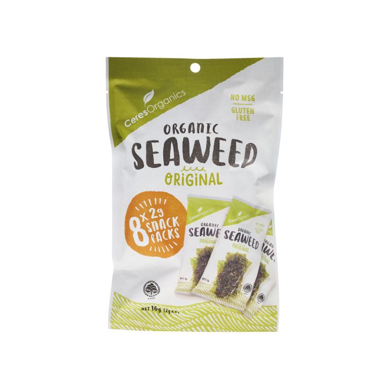 Organic Seaweed Original Snack - 8 x 2g packs - 16g – Low Calorie Emporium
