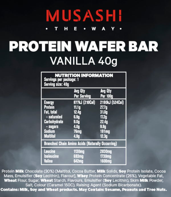 Musashi Protein Wafer - Vanilla - 40g